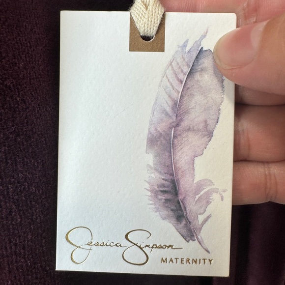 Jessica Simpson Hooded Maternity Dress Burgundy - Picture 7 of 13